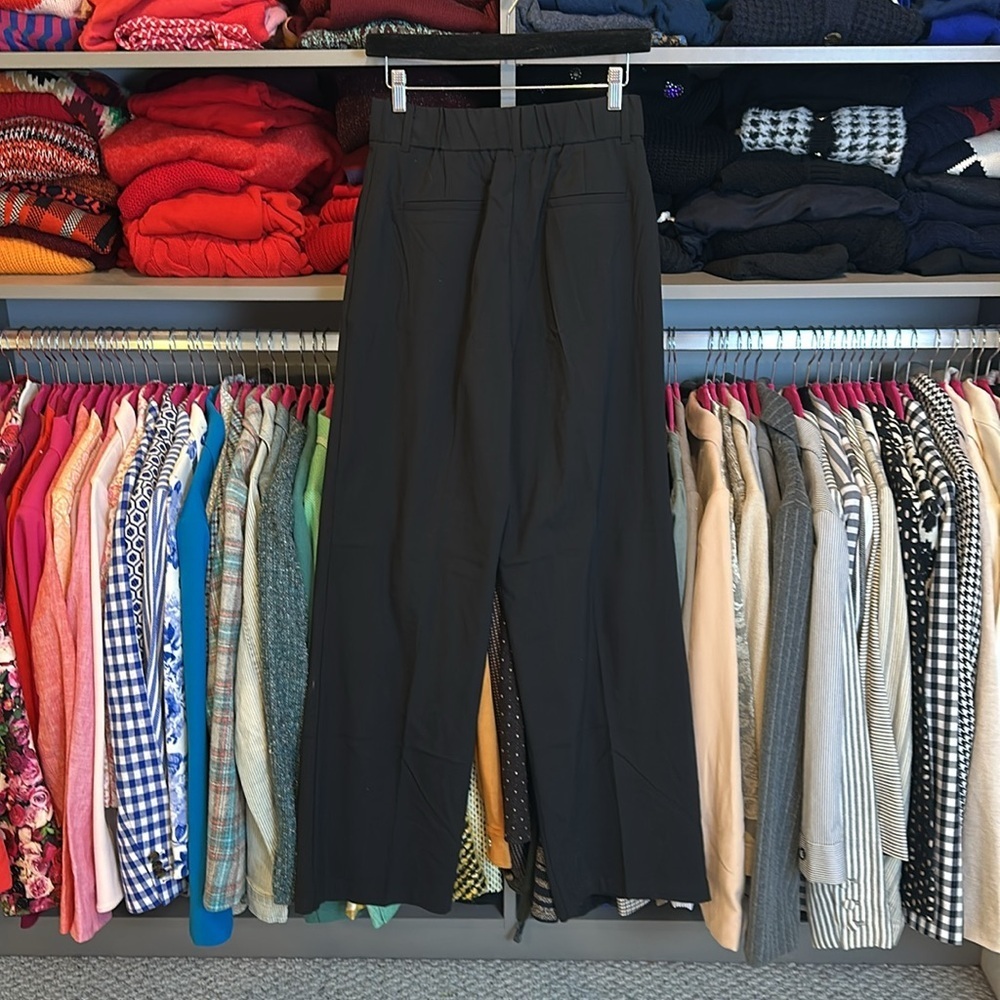 The Workshop black elastic back 4 pocket wide leg trousers size S NWT - Picture 3 of 3
